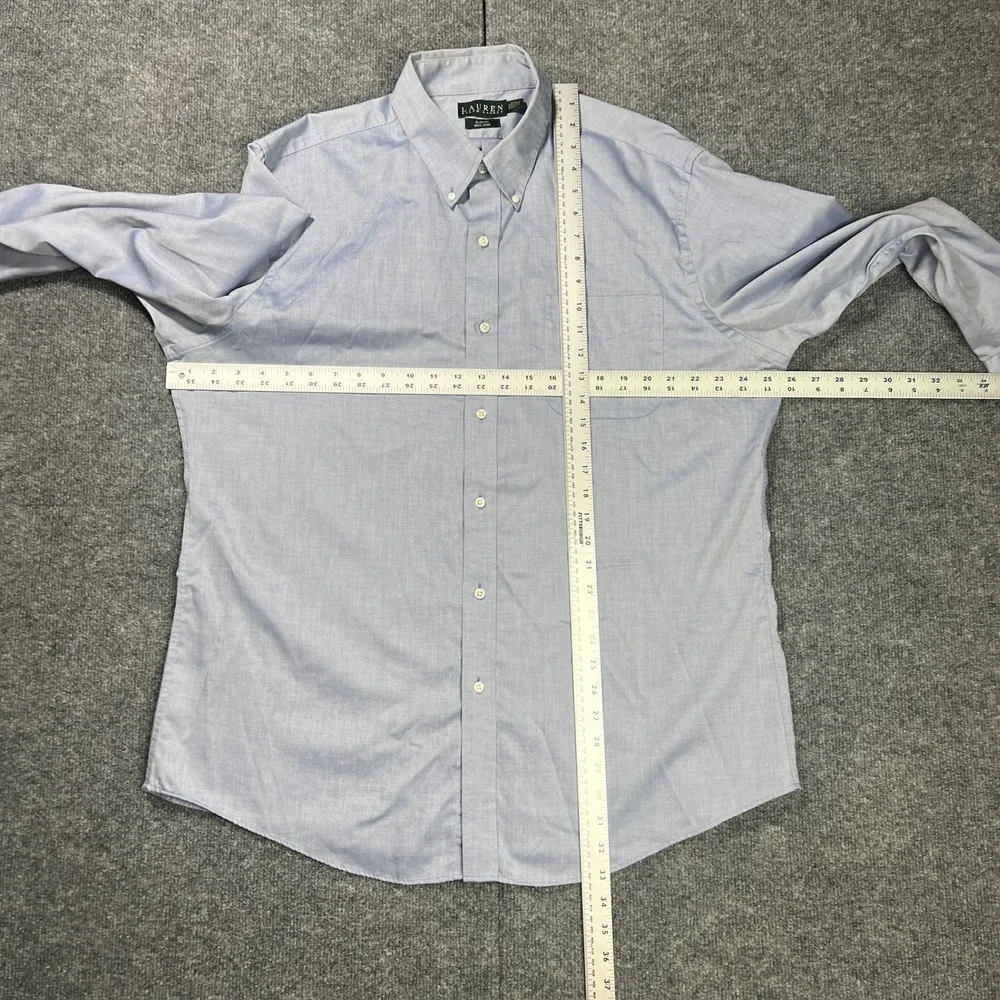 Lauren Ralph Lauren Men's‎ 17.5 32/33 Slim Fit Non Iron Button Down Shirt Blue